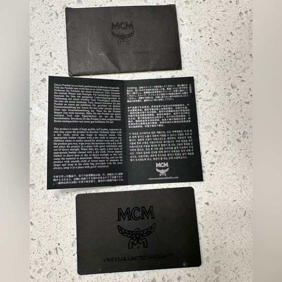 Authentic MCM Pale Yellow Pebbled Leather Studded Logo Motifs Shoulder Bag - Picture 13 of 15